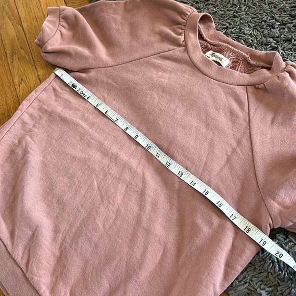 Madewell Puff-Sleeve Sweatshirt Tee Dusty Rose Size XXS - Picture 5 of 11
